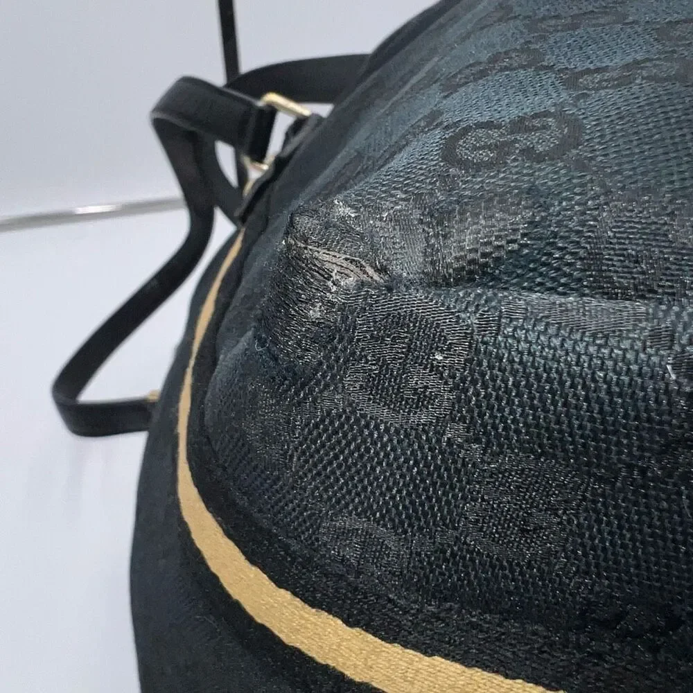 Gucci Vintage Jolicoeur GG Monogram Canvas Medium Tote Black